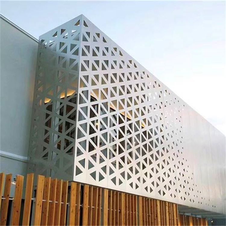 木纹铝单板酒店幕墙雕花铝板包柱仿石纹雕花镂空铝单板
